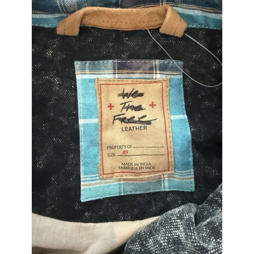 NEW Free People Leia Denim Suede Patched Moto Jacket Size XS $748 [jb] - Picture 10 of 10